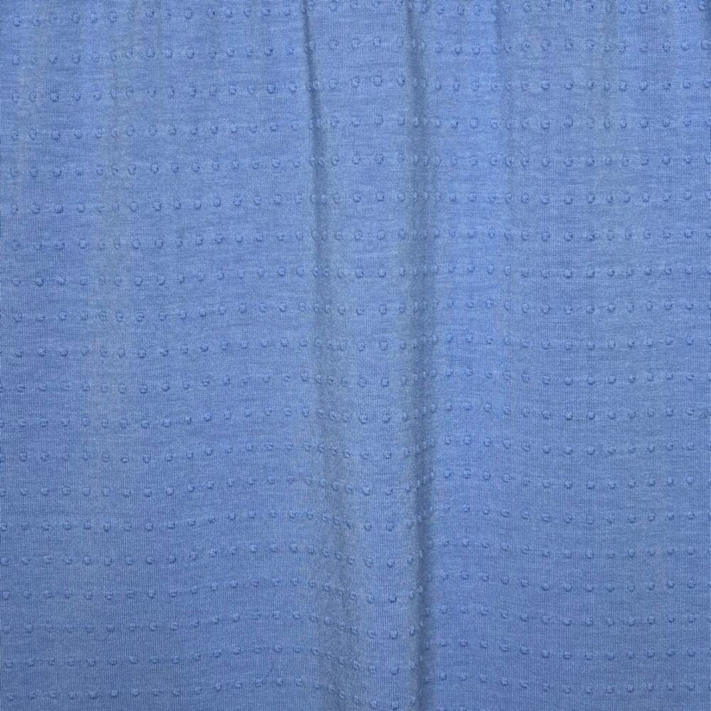 Loft Cottagecore Boho Babydoll Puff Sleeve Blue Tiered Oversize Mini Dress Sz 14 - Picture 3 of 5
